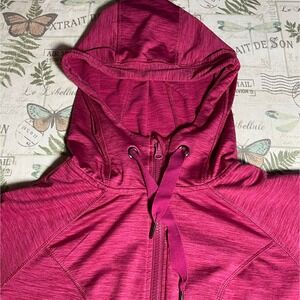 90 Degree By Reflex Pink Heathered Full Zip Hoodie Jacket Women's Size L